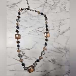 Elegant Beaded Necklace with Gold and Black Accents